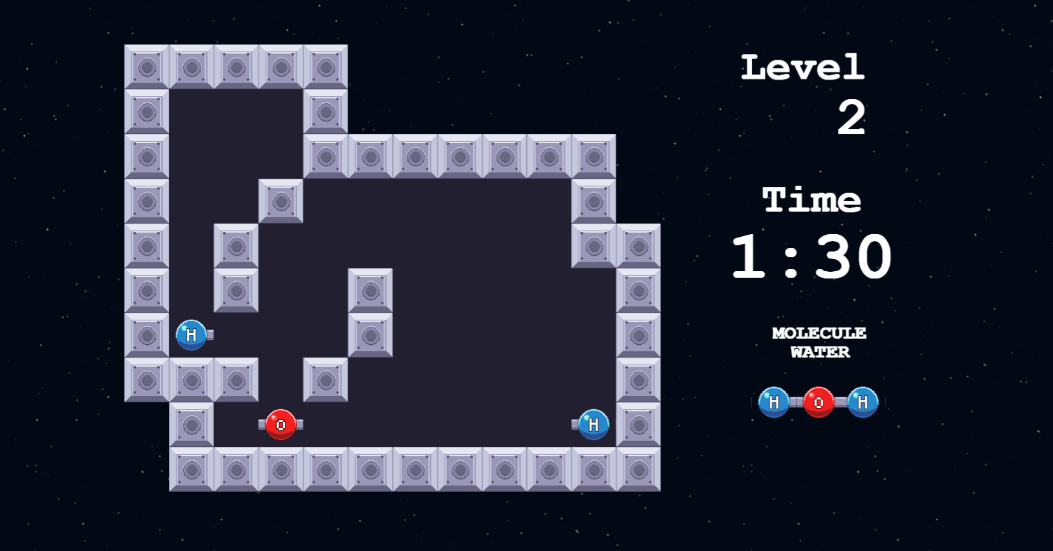 Atomic Puzzle gameplay screenshot level 1